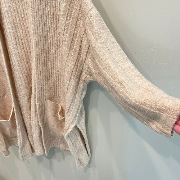 Topshop Oatmeal Beige Open Long Cardigan - Size: Medium 8 / 10 - Picture 7 of 10